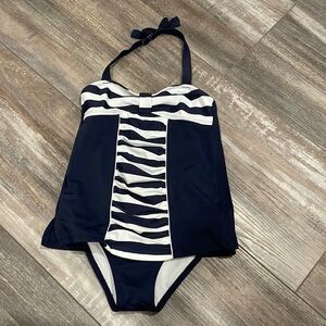Janie and Jack Retro Stripe Halter Swimsuit size 5